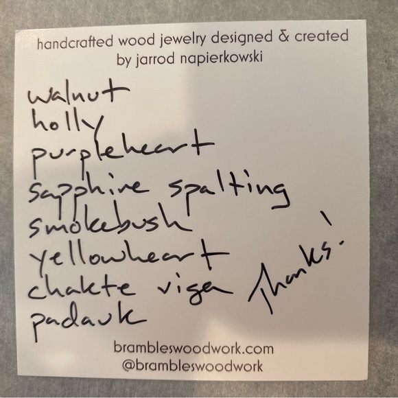 Brambles Woodwork Rainbow All Natural Wood Earrings 🌈 - Picture 4 of 4